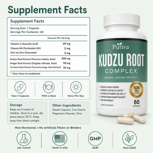 Kudzu Root Capsules - Reduce Alcohol Cravings